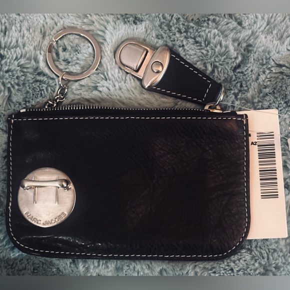 HTF 🎁 NWT 😍 Authentic Marc Jacobs Black Leather Credit Card Wallet Saks - Picture 3 of 8